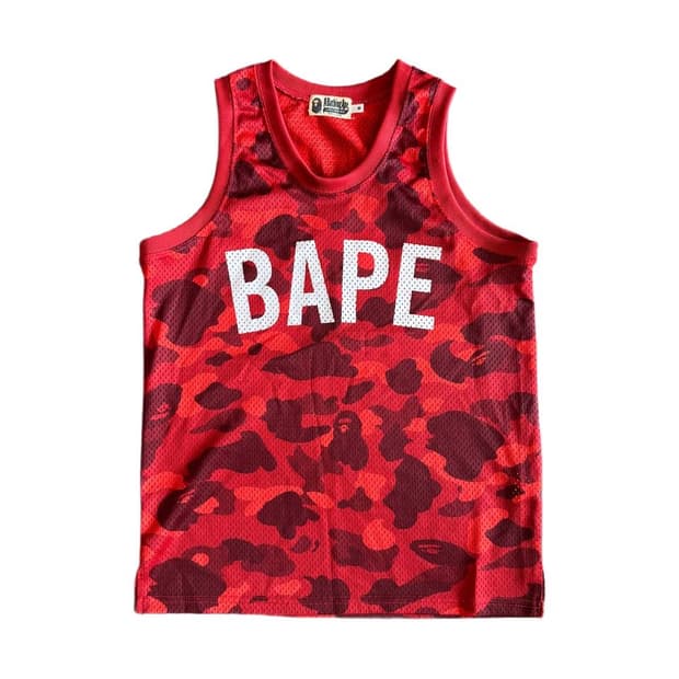 베이프 카모 탱크탑 레드