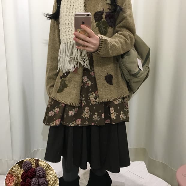 Forest Berry Buttoned Cardigan