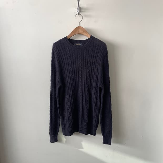 cotton-linen blended cable knit