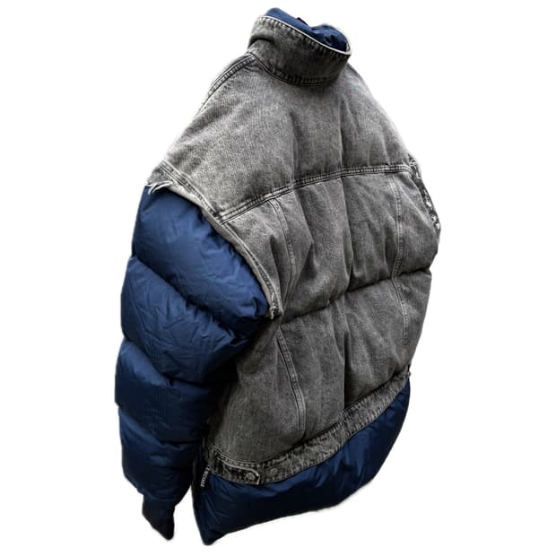 발렌시아가 데님 레이어드 패딩 자켓 48