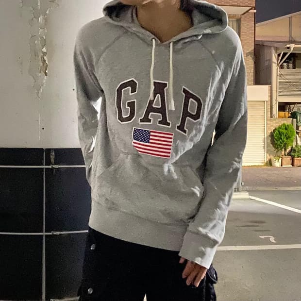 GAP 성조기 그레이 후드티 한정판 버전
