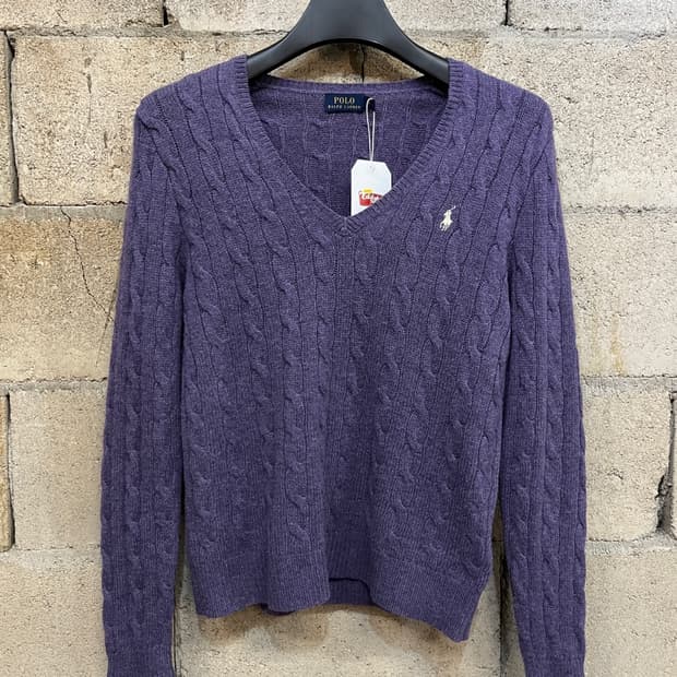 폴로 랄프로렌 메리노 울 브이넥 스웨터