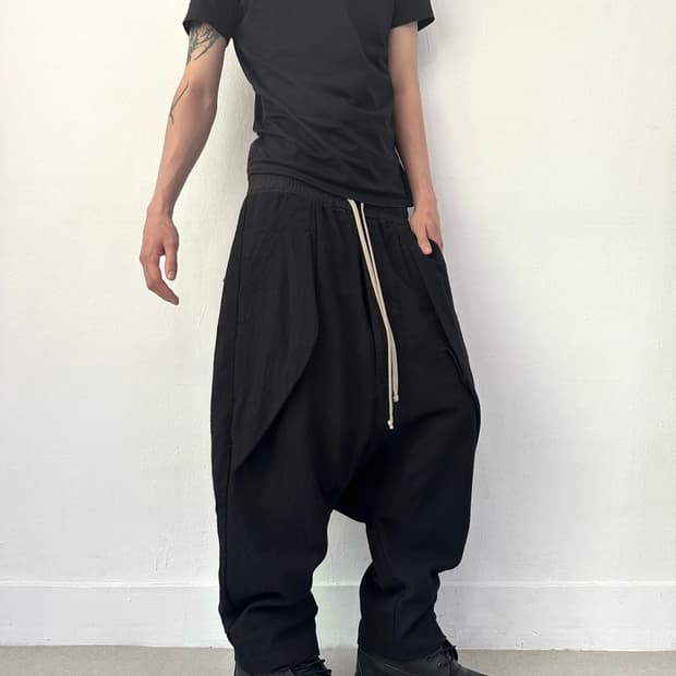 릭오웬스 16FW 울 사루엘 팬츠 블랙