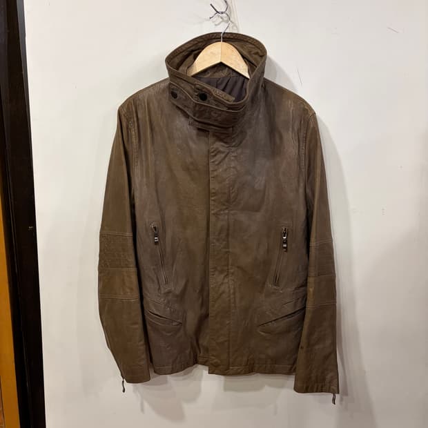 하이넥 램스킨 레더자켓