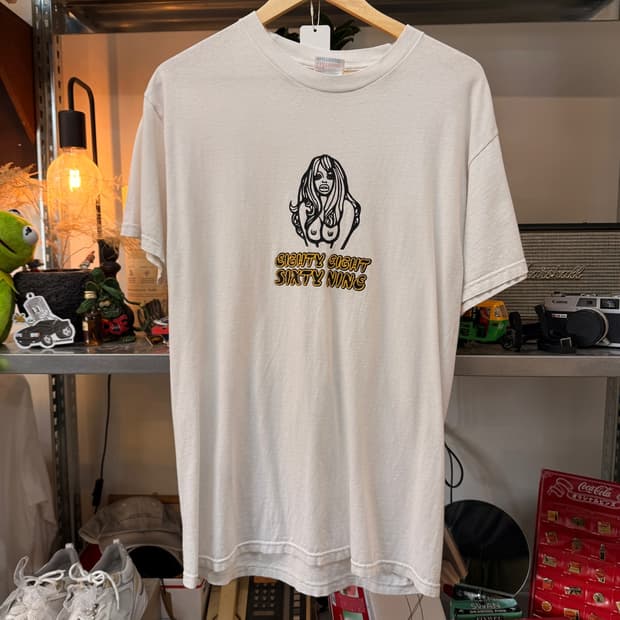 90S 헤인즈 베이스 섹슈얼 카툰 69 티셔츠