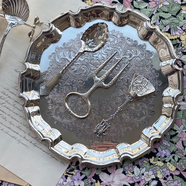 미국 빈티지 Sherwood Silverplate tray