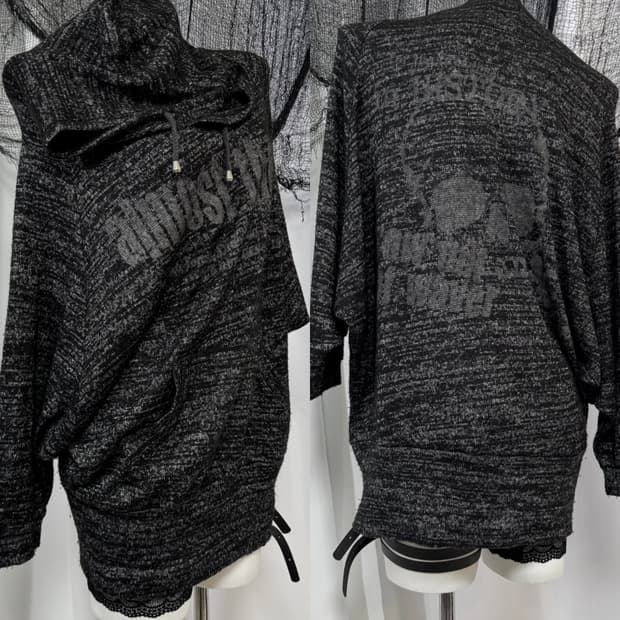 punk knit hood t-shirt