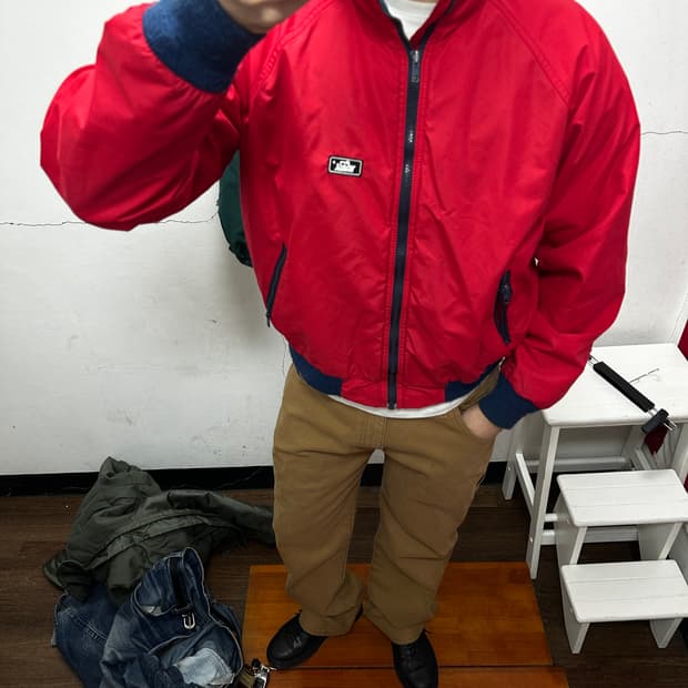 Woolrich 울리치 USA red fleece jacket 