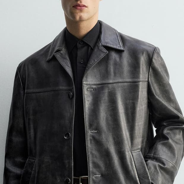 자라 레더 카코트 자켓(m) 팝니다