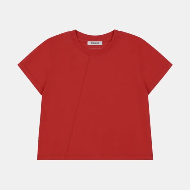 오헤시오 반팔 DOT LABEL T-SHIRT, RED
