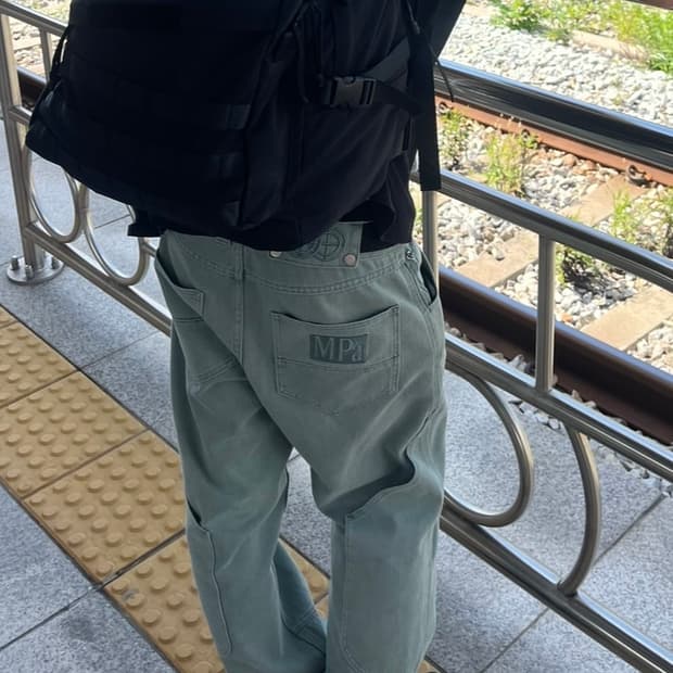 [M] Plasticproduct calf pocket pants