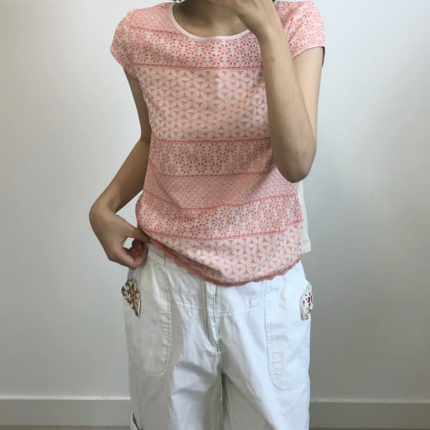 빈티지 펀칭 블라우스