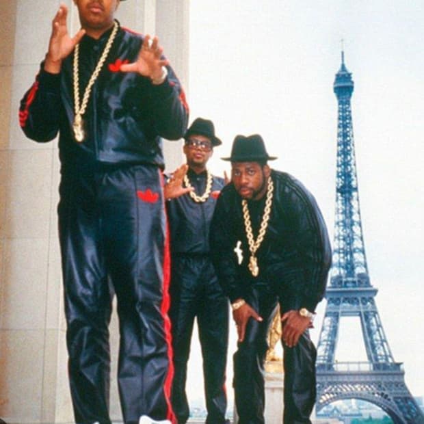 80s Adidas RUN DMC 레더 트랙팬츠