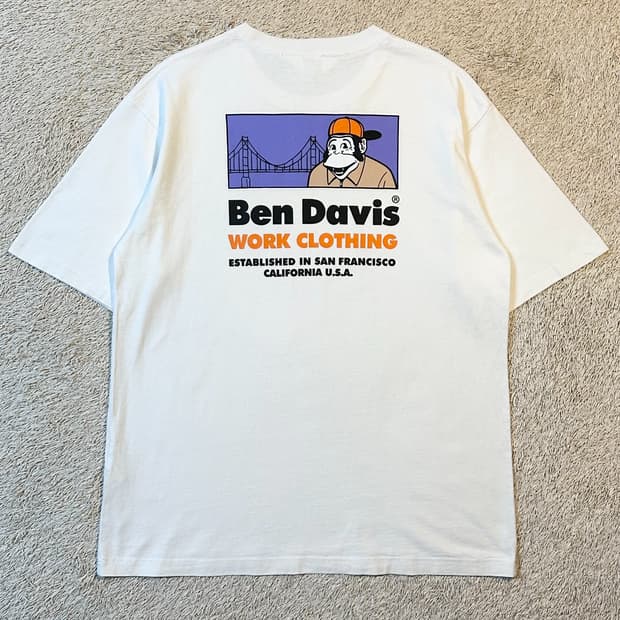 벤데이비스 BEN DAVIS 백프린팅 반팔 티셔츠 화이트