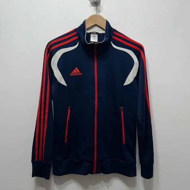 아디다스 트랙 져지 집업 자켓 여성 네이비레드 M 