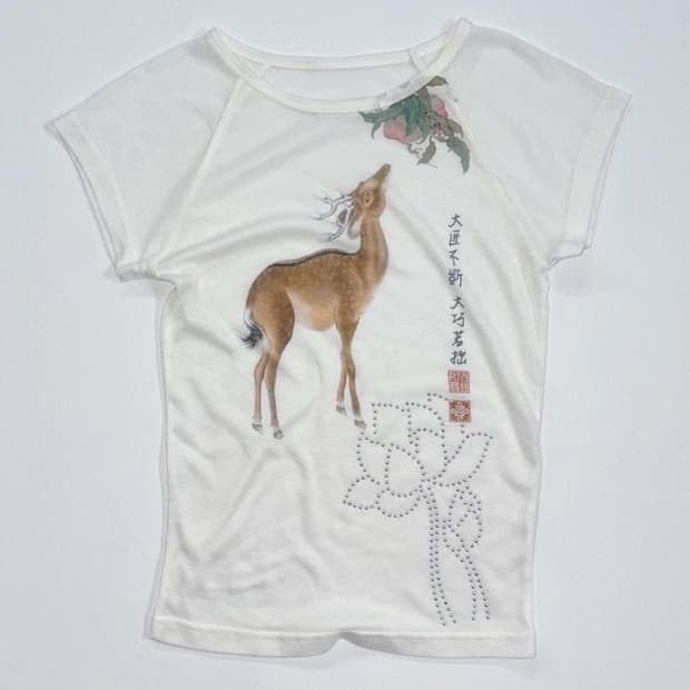 스컬프터 Zen Deer Tee White