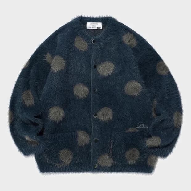나이스고스트클럽 ffats dot cardigan navy 