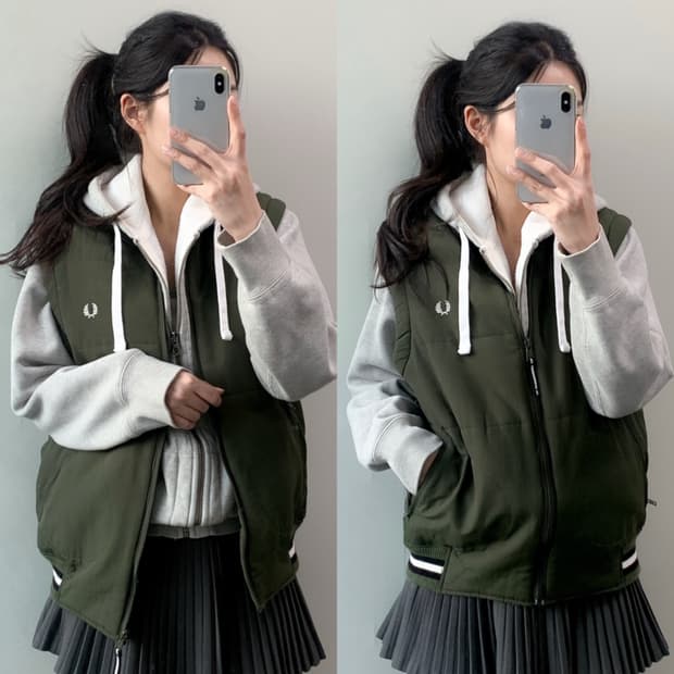 프레드 페리 패딩 조끼