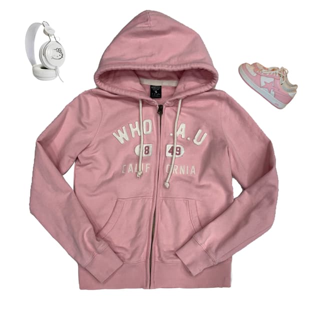 후아유 딸기우유 핑크 후드집업