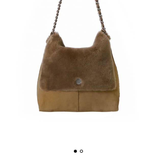 바배/미개봉) 미닛뮤트 페블 체인백 무스탕 베이지