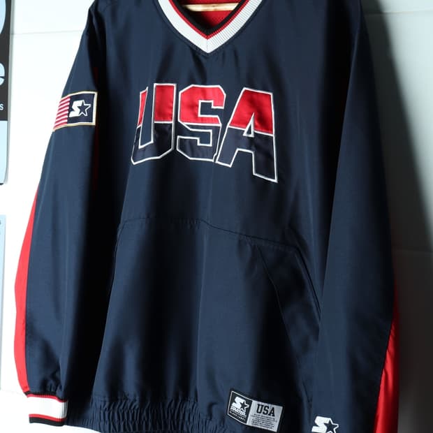 (M-L) 스타터 집업 바람막이 점퍼자켓 성조기 USA-H34027