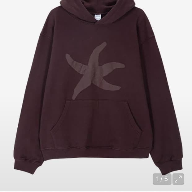 더콜디스트모먼트 후드티 다크와인(starfish hoodie) M