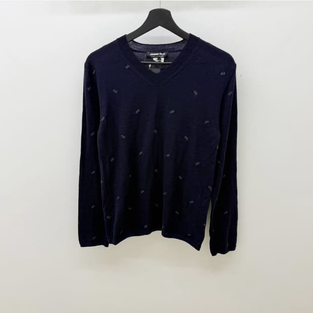 꼼데가르송 옴므 듀스 v넥 니트