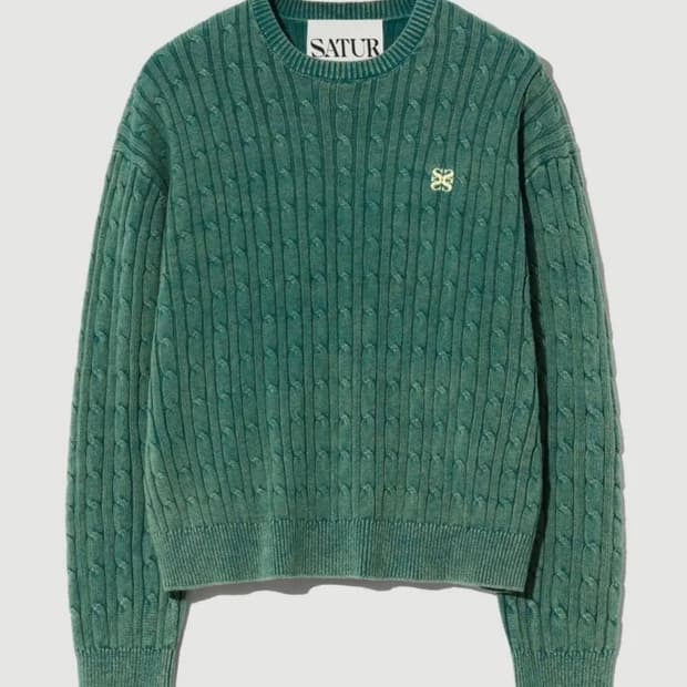 세터 클래식 다이드 케이블 니트 L 빈티지그린