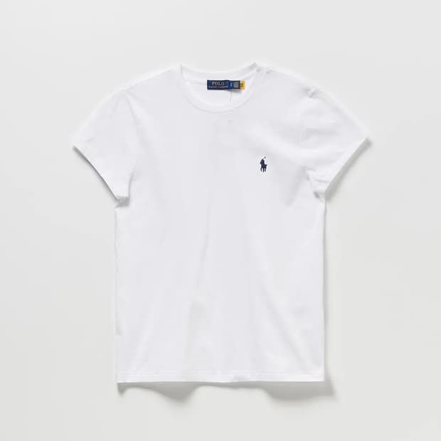 폴로 랄프 로렌 여성용 코튼 저지 크루넥 티셔츠 (White)