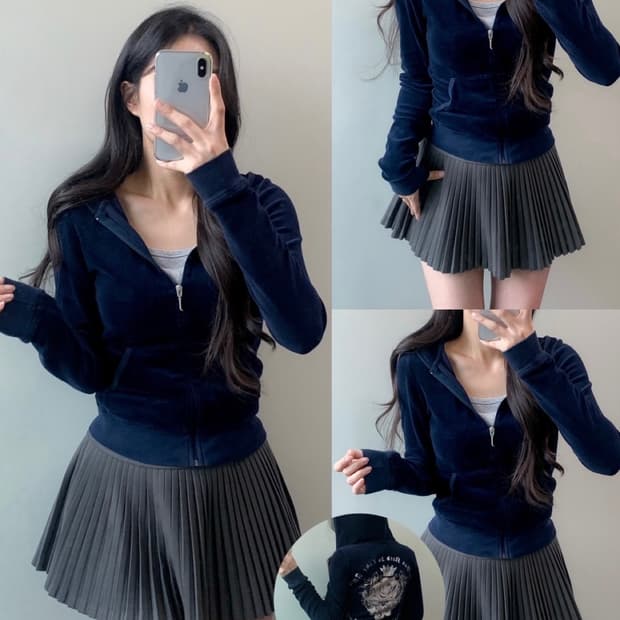 쥬시 꾸띄르 벨벳 후드집업