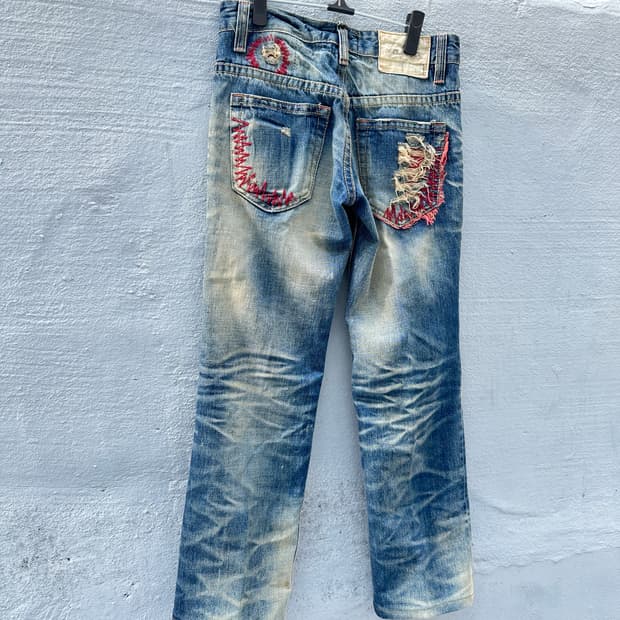 Lolita jeans damaged low rise straight d