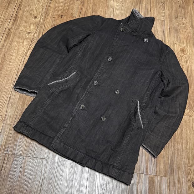 [L] 리바이스 핀스트라이프 데님 쉐르파 코트