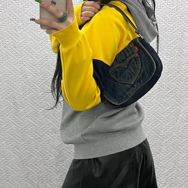 리바이스 올드스쿨 빈티지 레트로 데님 숄더백 호보백 C09606