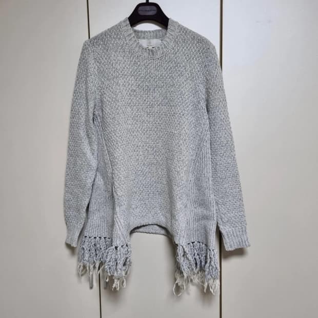 THAKOON 회색 프린지 니트 스웨터 82 (55)