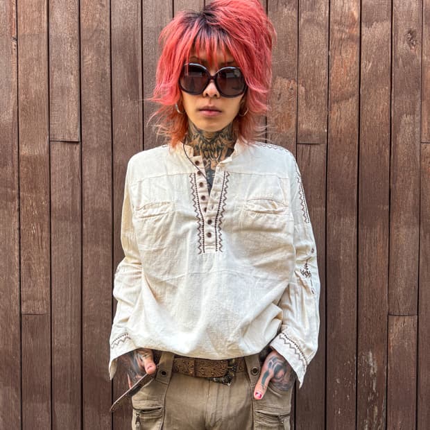 Ethnic Embroidery Pullover Shirt