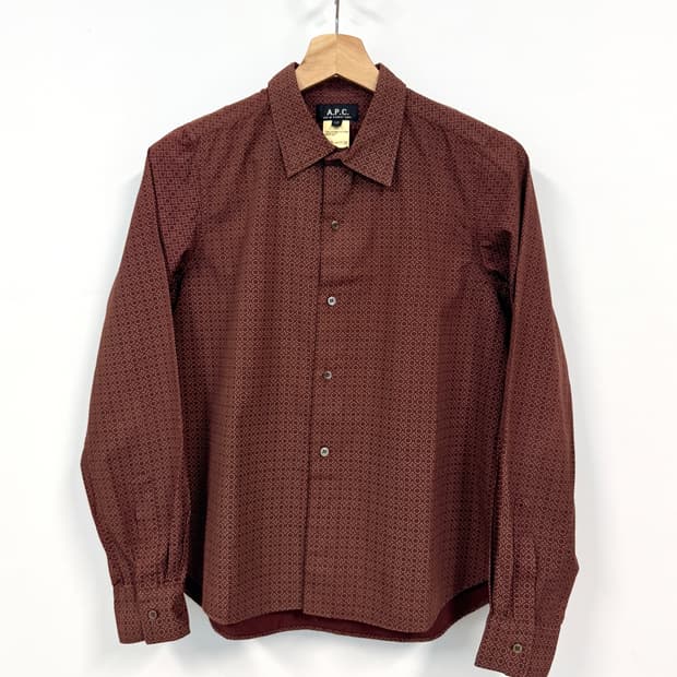 A.P.C 아페쎄 버건디컬러 패턴 셔츠 블라우스 38