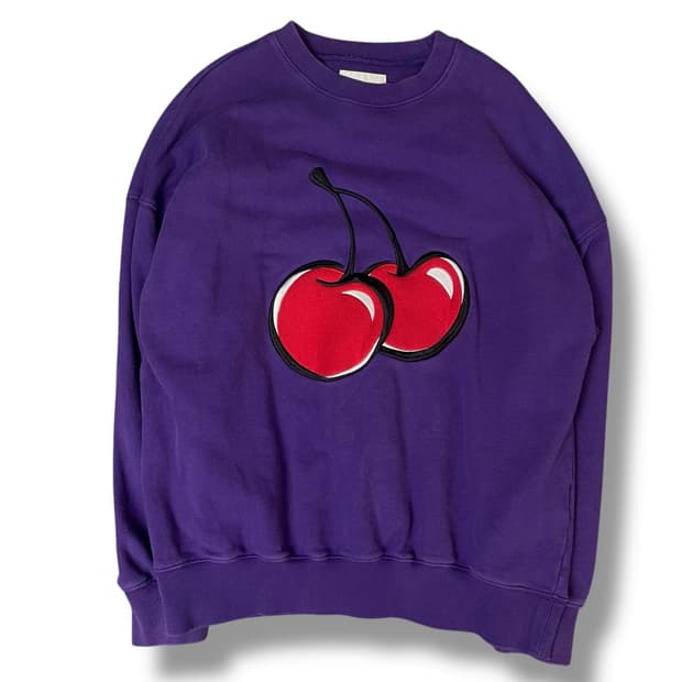 키르시 빅 체리 로고 퍼플 맨투맨 1