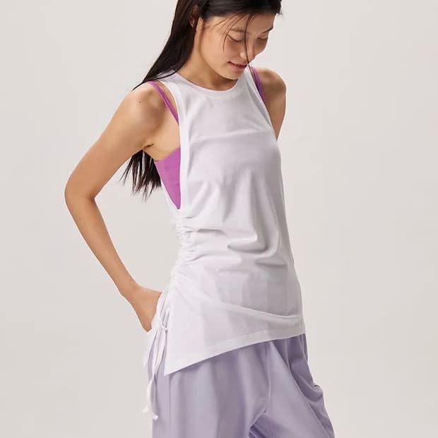 부디무드라 사이드 셔링 슬리브리스 S 화이트