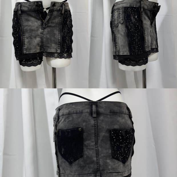 lace zipper skirt