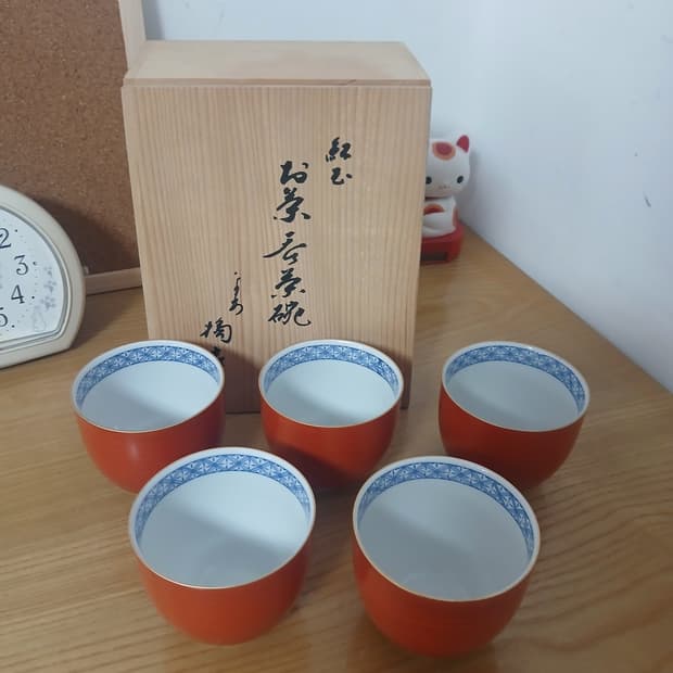 일본 타치키치 전통 찻잔 5개 세트