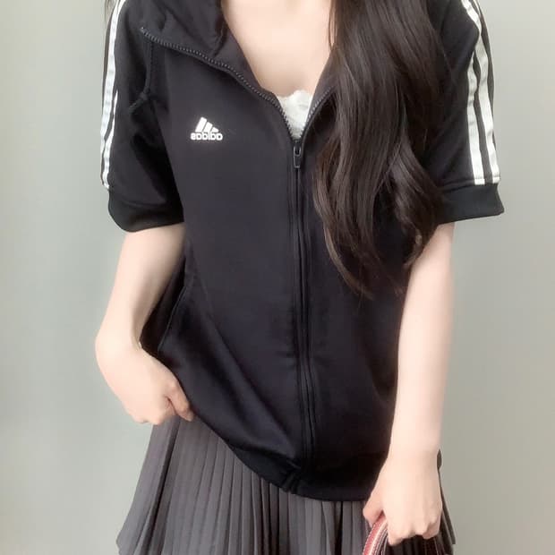 아디다스 반팔 후드집업
