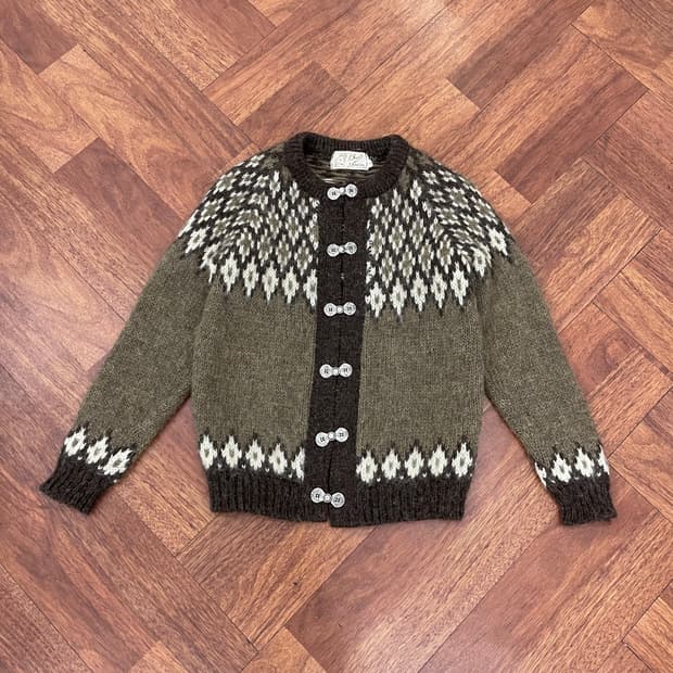 여성 Cheviot crafts 노르딕 가디건
