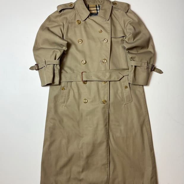 버버리 90's 견장 벨티드 롱 트렌치 코트 PN8237