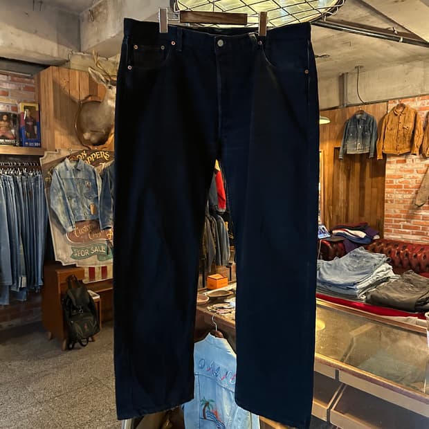 90s USA 빈티지 리바이스 501 0660 블랙진 흑청 데님 팬츠