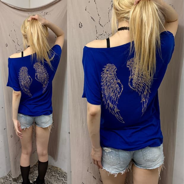 2000s Back Cubic Wings Loose Fit Tee