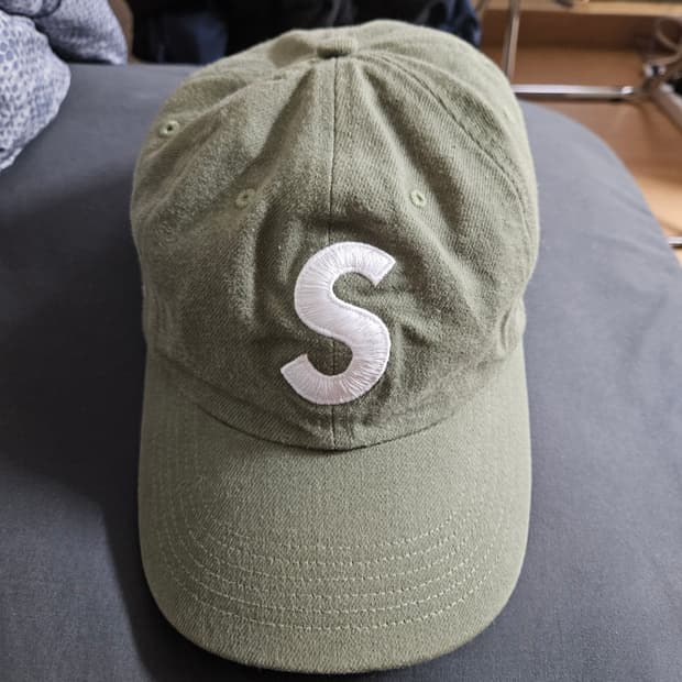 22ss 슈프림 케블라데님 s로고 6패널 캡 올리브