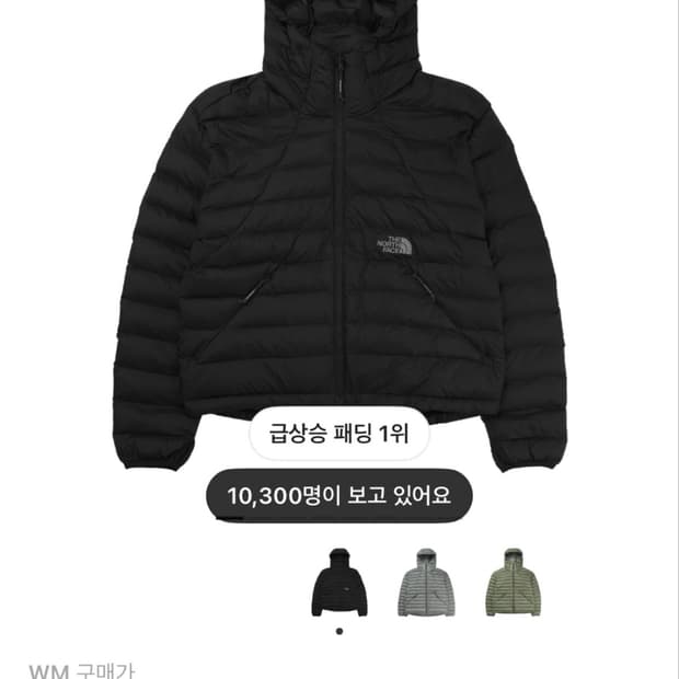 노스페이스 벤투스 경량패딩