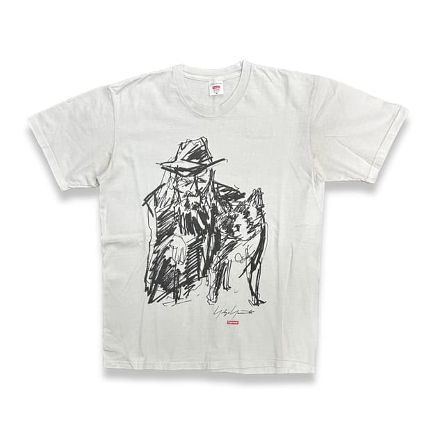 Supreme x Yohji Yamamoto 스크리블 포트레일 티 M