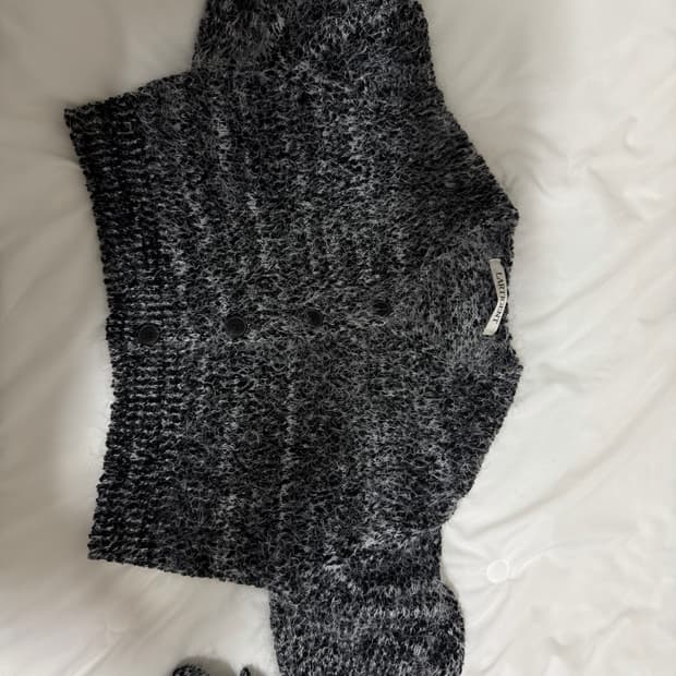 라티젠 팝콘 가디건 세트 블랙