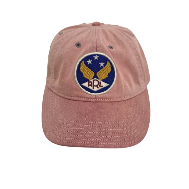 RRL 윙 로고 가먼트 다이드 볼캡 핑크